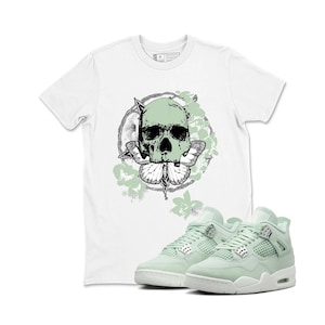 Carpe Diem Skull Sneaker Tees Air Jordan 4 abundace , Unisex Sneaker Shirts To Match Jordans 4s Abundance AJ4 Seafoam, Best Gift, Present