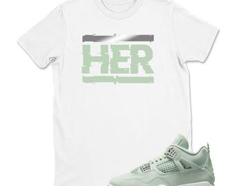 Her Sneaker Tees Air Jordan 4 abundace , Unisex Sneaker Shirts To Match Jordans 4s Abundance AJ4 Seafoam, Best Gift