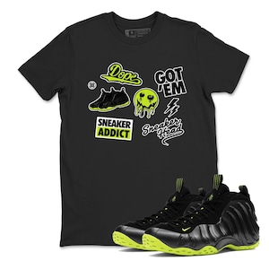Sneakerhead Sticker Sneaker Tees - Air Foamposite One Black Volt, Shirt To Match Sneaker, Sneaker Match, Best Gift, Present