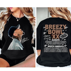 Chris Brown Breezy Bowl XX Tour 2 sided T-Shirt, Chris Brown Album Shirt, Chris Brown Fan Gift, Chris Brown Merch