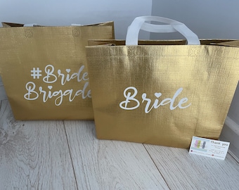 Bridesmaid Gift Bags, Bride gift bag, Wedding, Hen party favour bags, birthday gift bag personalised.