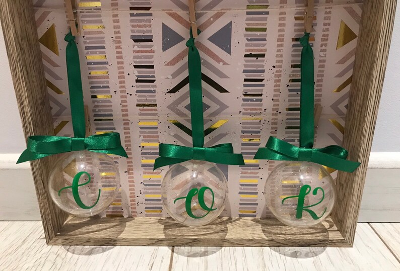 personalised christmas baubles wedding favours