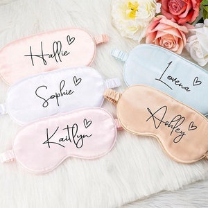 Personalised satin eye masks girls night sleepover party bridal party hen party Eye masks bridesmaid gift birthday party spa image 1