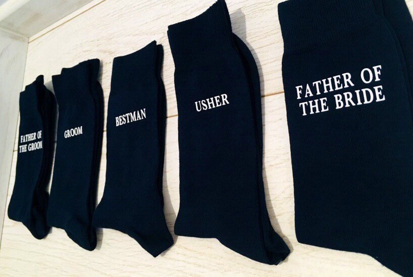 Image of Groom Socks, Personalised Groomsman Socks, Usher Best Man Father Of The Bride Wedding Gift