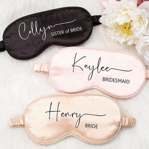 Personalised satin eye masks girls night sleepover party bridal party hen party Eye masks bridesmaid gift birthday party spa image 2