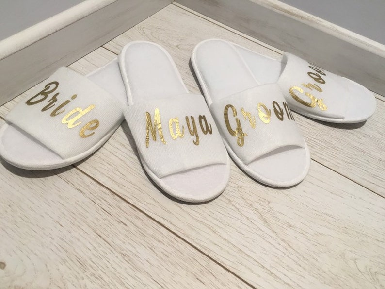 personalised bride slippers