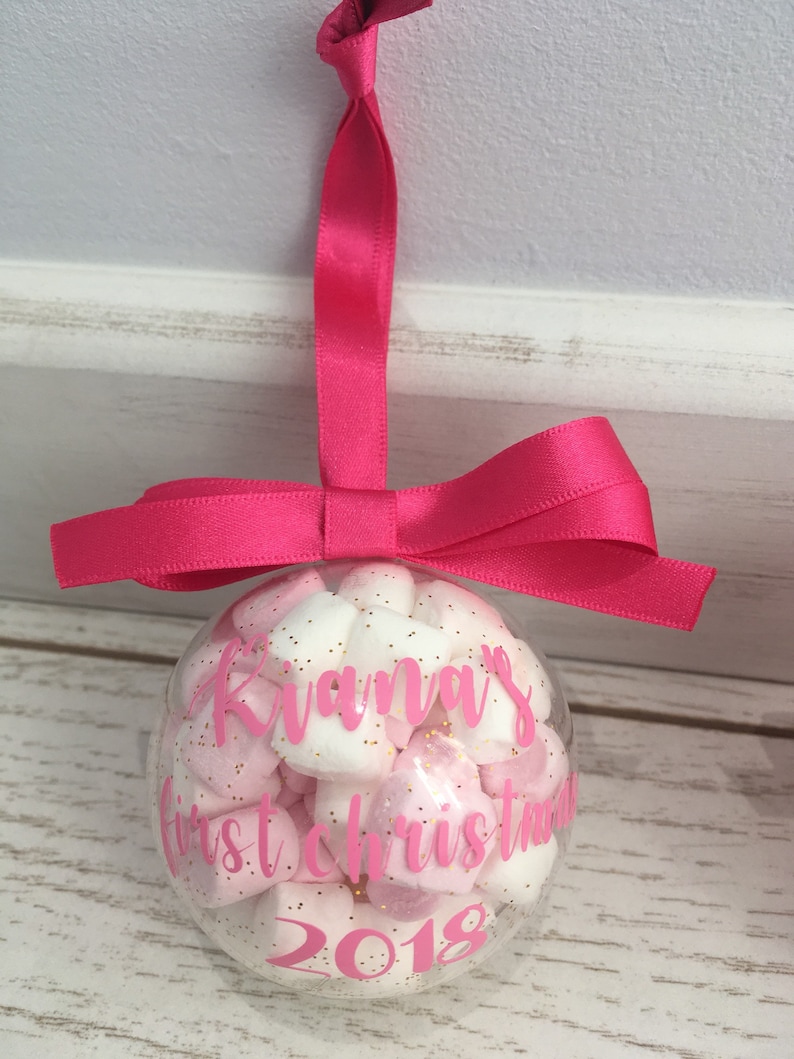 Personalised Christmas Baubles My First Christmas Bauble Etsy