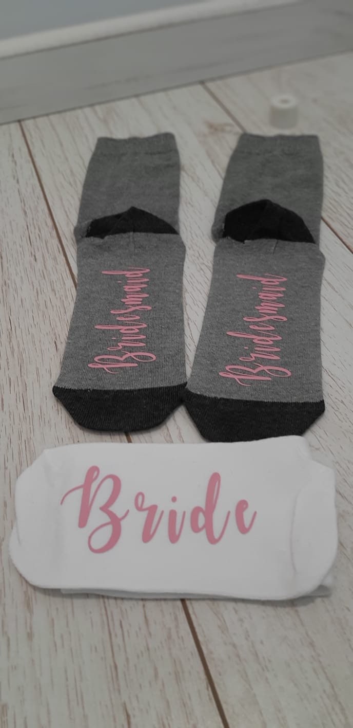 Bride socks bridesmaid socks white socks wedding socks | Etsy