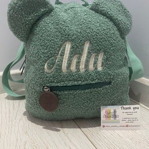 Personalised Embroidery Teddy Bear Backpack Embroidered Custom Name Portable Children Travel Shopping Rucksack personalised nursery Backpack