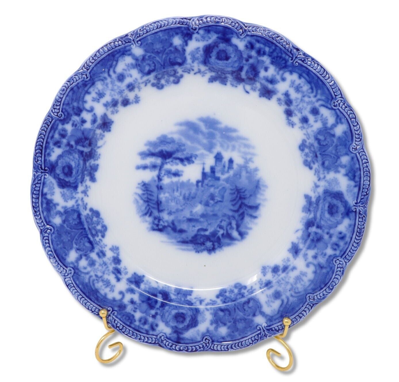 Antique 10" Oval Vegetable Bowl Dundee (Flow Blue) by RIDGWAY (RIDGWAYS) England campestre.al