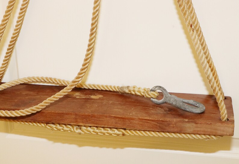 Vintage classic teak Bosun's chair / seat w/ tool line Etsy