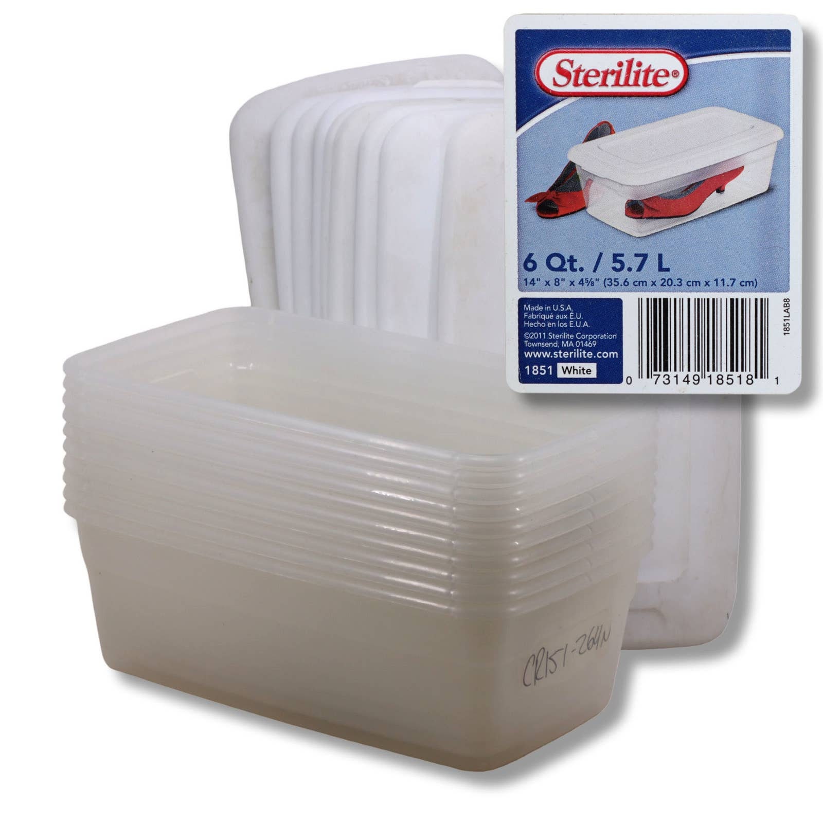 Sterilite Storage Box with Lid - White/Clear, 16 qt - City Market