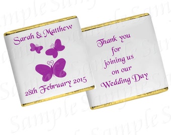 Personalised chocolates wedding/anniversary/engagement/birthday - Butterfly design 2