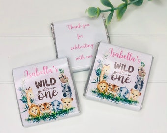 Personalised Chocolate favours, Wild One Party, Two Wild, Wild & Three, Four Ever Wild, Wild and Five, Birthday Chocolate, Jungle Party
