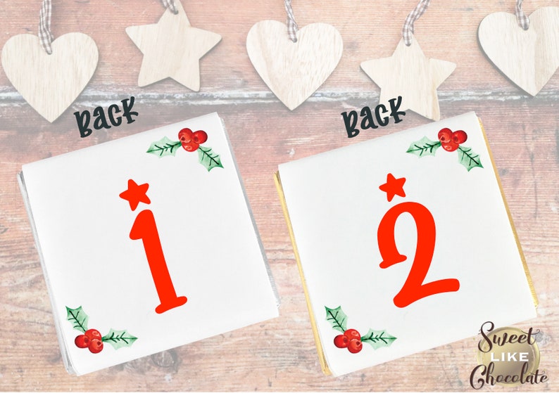 Personalised Advent Calendar Chocolates for children, Christmas countdown, advent fillers, chocolate Christmas gift image 2