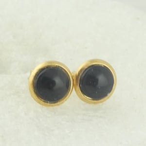 Stud earrings gold black mini 6 mm stainless steel