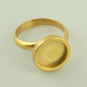 Ring blank blanks gold adjustable 10mm stainless steel,ring round