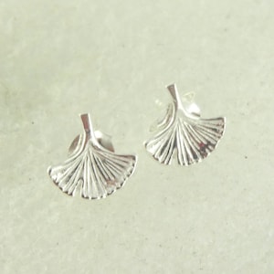 925 Ohrstecker Ohrringe Silber Ginkgoblatt 9mm