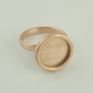 Ring blank blanks Rosegold adjustable 12mm stainless steel,round ring