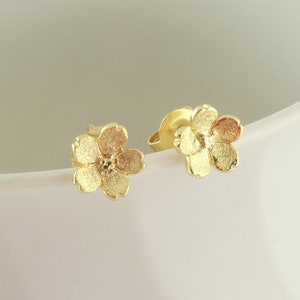 925 Sterling Silber Ohrstecker Ohrringe Gold Blume 7mm