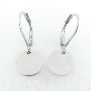 Boucles d'oreilles en acier inoxydable plaqué argent 10 mm