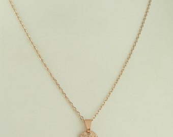 Necklace chain rose gold plate brushed 10 mm stainless steel