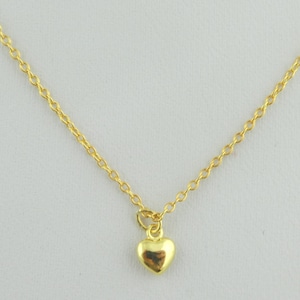 925 chain necklace gold with pendant heart mini 5 mm