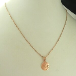 Chain necklace rose gold boho ornaments round 12mm stainless steel,gift,sister