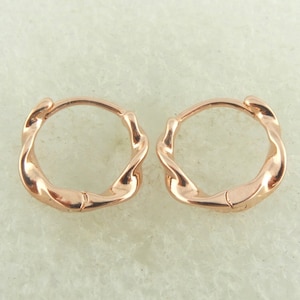 925 Creolen Ohrringe Rosegold gedreht 13mm