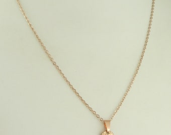 Necklace chain rose gold plate brushed 8 mm stainless steel