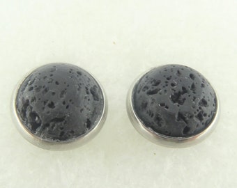 Boucles D'oreilles Puces En Argent 925 Avec Agate Bleue 10mm - Neuf Avec étiquettes
