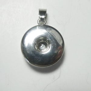 Pendant silver push button,changing jewelery,change jewelry,interchangeable image 1