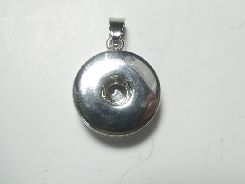 Pendant silver push button,changing jewelery,change jewelry,interchangeable image 1