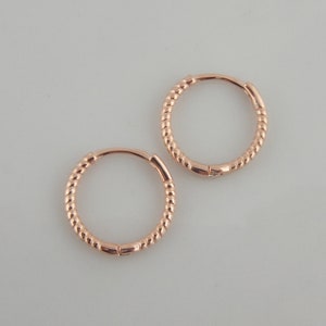 925 Creolen Ohrringe Rosegold verdrehte gedreht rund minimalistisch 12mm Bild 5