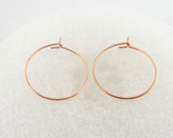 Hoop earrings rose gold thin minimalist 20mm stainless steel,gift sister,friend