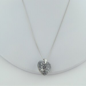 925 Kette Halskette Silber Grau mit Anhänger Herz Swarovski,Kette silber,Halskette silber Bild 4