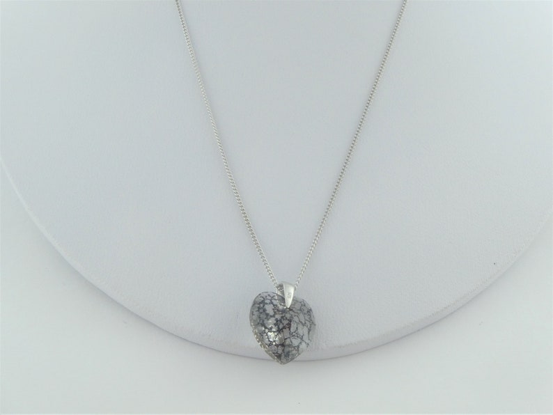 925 Kette Halskette Silber Grau mit Anhänger Herz Swarovski,Kette silber,Halskette silber Bild 4