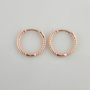 925 Creolen Ohrringe Rosegold verdrehte gedreht rund minimalistisch 12mm Bild 2