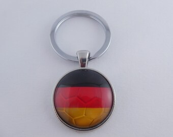 Cabochon Schlüsselanhänger Deutschland silber-schwarz-rot-gold 25mm,Souvenir