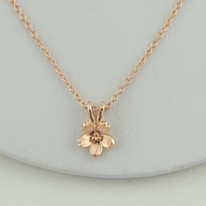 925 chain necklace rose gold with pendant flower floral blossom minimalist 7 mm, gift