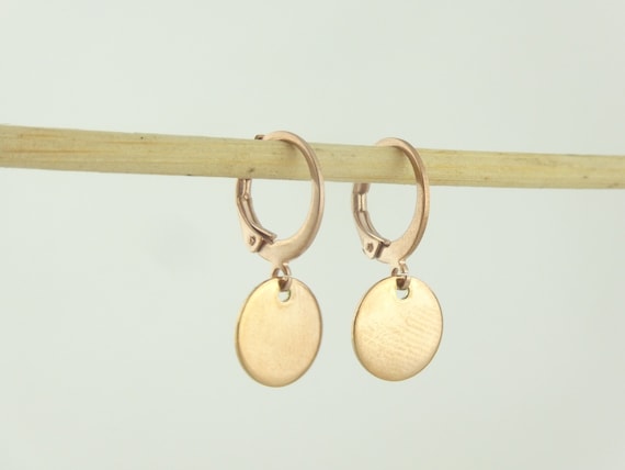 Creolen Ohrringe Rosegold Plättchen 10mm Edelstahl