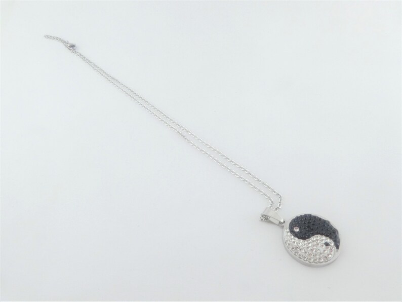 chain silver yin yang stainless steel,necklace yin yang,necklace silver 50cm,chain yin yang,yin yang chain,zirconia necklace,chain silver
