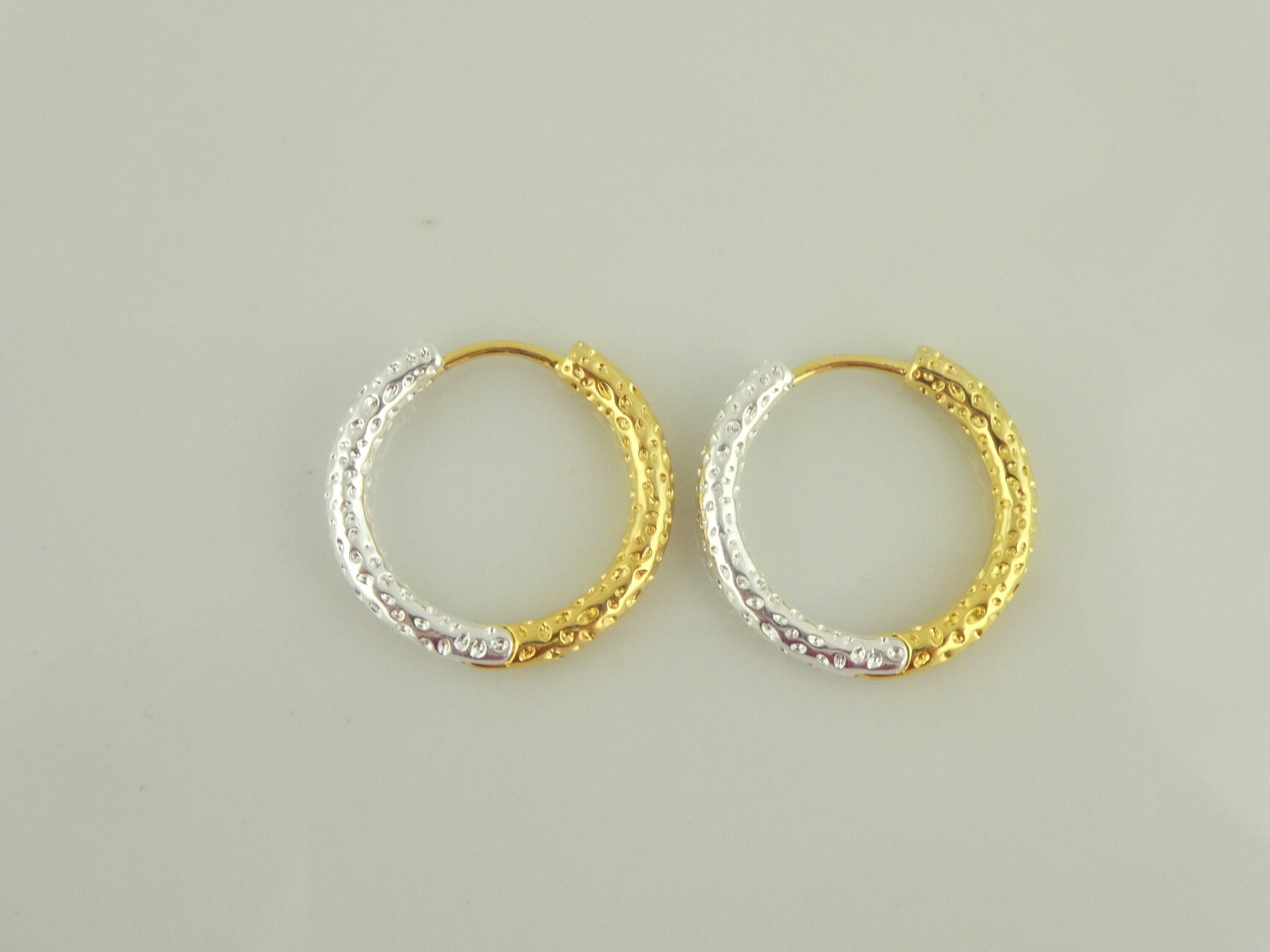 Grandi Orecchini Cerchio Rotondo Placcati Oro Reale Da Donna Strati Oro 14k (60mm)