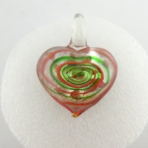 Kette Halskette Glasanhänger Herz Rot-Silber-Grün,Halskette silber,Muttertag Bild 2