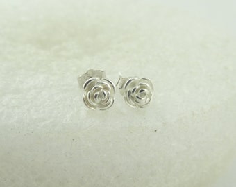 925 Ohrstecker Ohrringe Silber Blume Rose Blüte mini 5mm,kleine Ohrringe