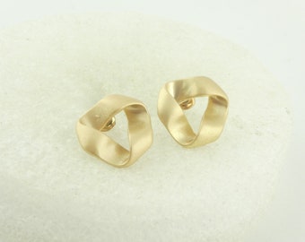 Ohrstecker Ohrringe Gold verdreht Knoten minimalist 15mm,Geschenk Freundin