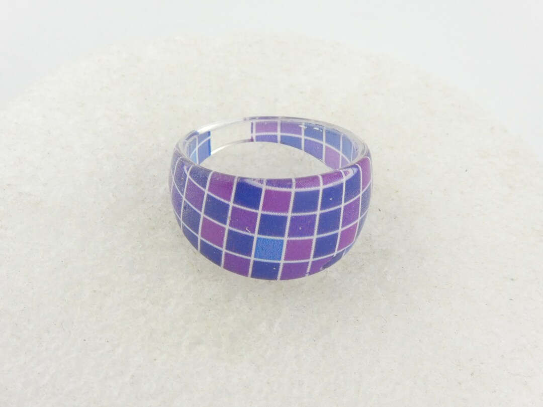 Karo Rind Ring Blue Purple White Colorful Karo Plastic Ring Acrylic Ring Children ...