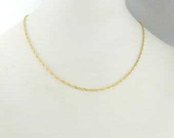 Singapurkette Gold Wellen Kette Gliederkette Edelstahl,Twist,Geschenk Freundin