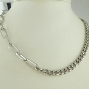 Link Chain Curb Chain Silver Choker Large link necklace stainless steel,gift