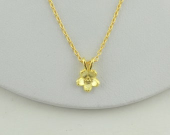 Collier chaîne en argent sterling 925 doré avec pendentif fleur fleurs minimaliste 7 mm, cadeau